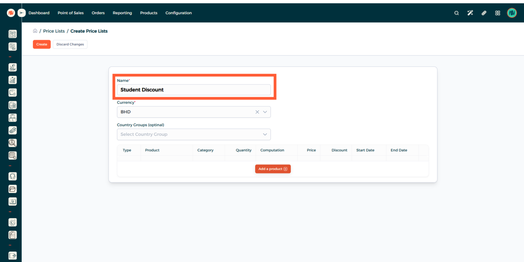 Step 5- New POS Session